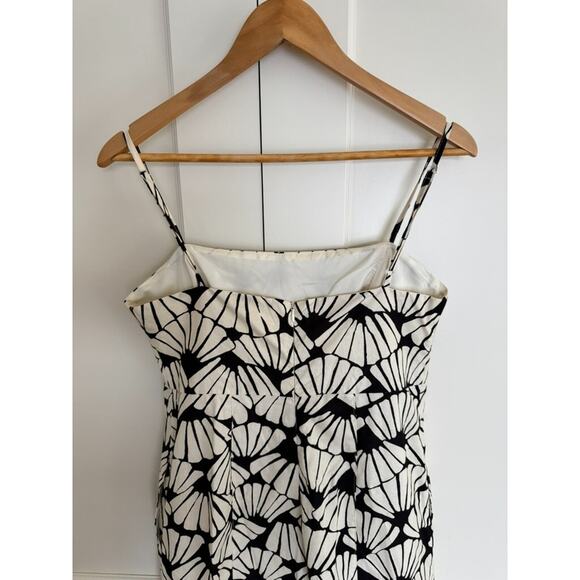 Melloday Abstract Wide Leg Jumpsuit In Bone Black & Cream Adjustable Straps M - Picture 4 of 9